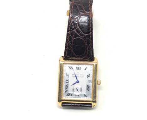 18ct gold gents Dreyfuss &amp; Co wristwatch the watch is ticking but no warranty given 