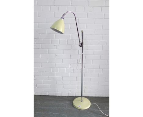 Best &amp; Lloyd adjustable standard lamp, in chrome with cream shade and base, 120cm.