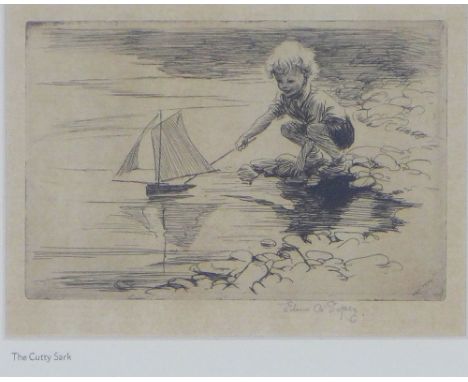 EILEEN ALICE SOPER (ENGLISH 1905-1990), THE CUTTY SARK, signed artist's proof etching, framed under glass, 16 x 12cm