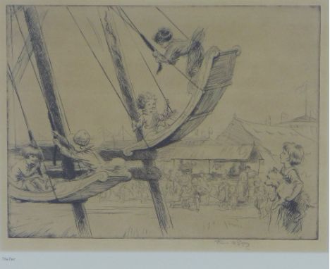 EILEEN ALICE SOPER (ENGLISH 1905-1990), THE FAIR, signed artist's proof etching, framed under glass, 30 X 23cm