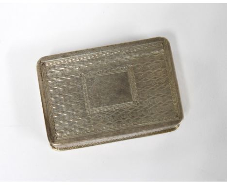 Victorian silver gilt vinaigrette by Edward Smith, engine turned hinged lid with a foliate pierced grill to the interior, wit