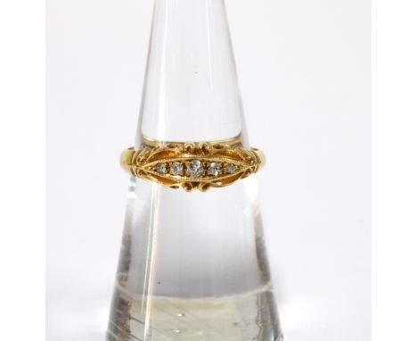 An Edwardian 18ct gold diamond set Gypsy ring, Birmingham 1908