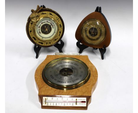 Burrwood wall barometer and two small vintage wall barometers, , largest 28 x 23cm (3)