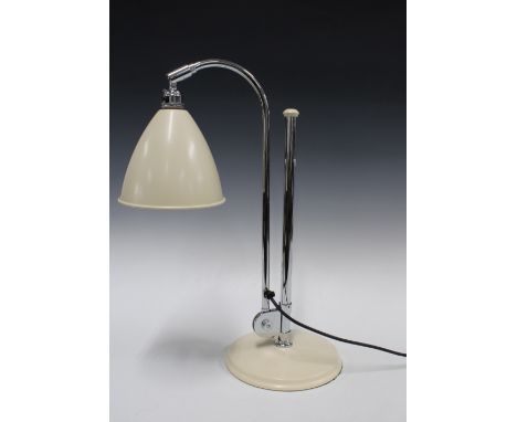 Best &amp; Lloyd adjustable table lamp, in chrome with cream shade and base, 52cm