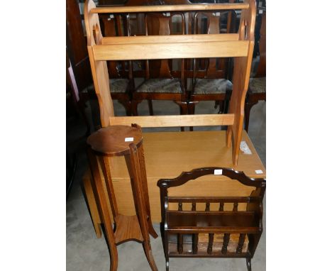 Modern Pine Towel Rail: Light Oak box, Oak plant stand and magazine rack(4)