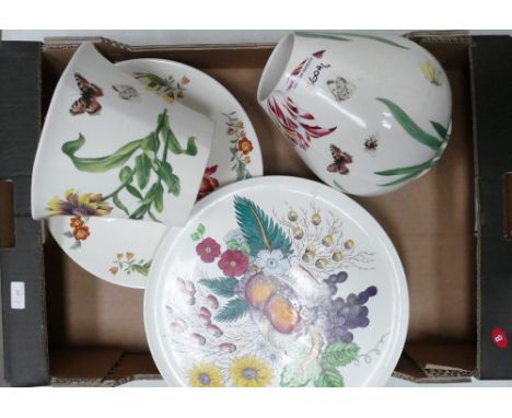 A collection of Spode Floral Haven patterned items including Vase, planter, Cake stands etc (4)