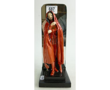 Royal Doulton Damaged figure Mephistopheles and Marguerite HN775: mounted on wood mirror shelf