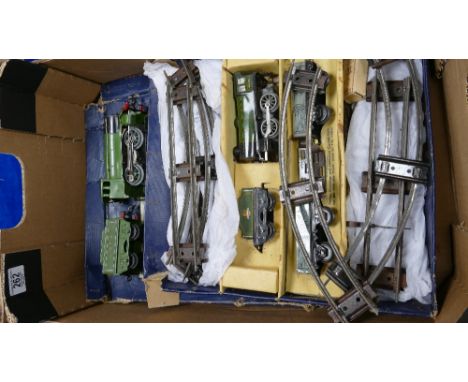 Boxed Hornby No 20 Goods tin plate train set: together with similar Horby type 501 LNER livery Engine &amp; tender