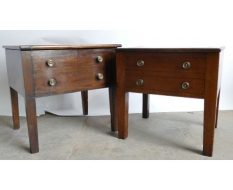 19th century modified Lamp Tables: Pair of tables with lift tops. (2)