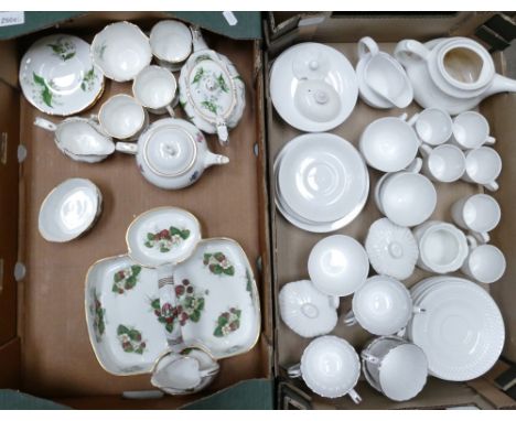 A mixed collection of items to include: undecorated Spode Tea ware, Hammersley Lilly of the Valley Tea for two set similar St