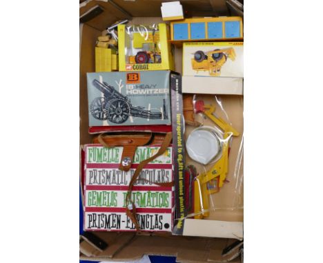 A mixed collection of Corgi &amp; Dinky boxed toy vehicles: Boxed Massey Ferguson 165 Tractor, Britains Excavator Digger 9580