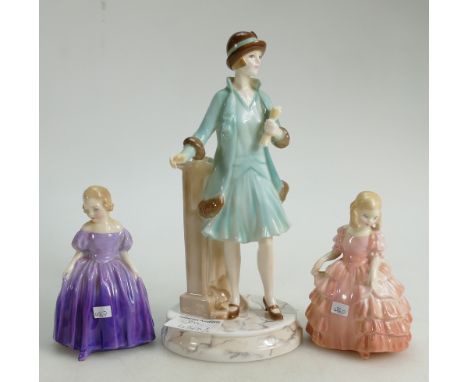 Royal Worcester limited edition figure Margery: together with Royal Doulton small lady figures Marie HN1390 and Rose HN1368(3
