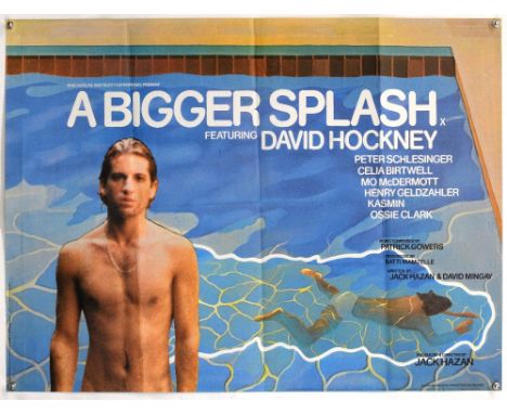 A Bigger Splash (1974) British Quad film poster, Documentarystarring David Hockney and Peter Schlesinger, folded, 30 x 40 inc