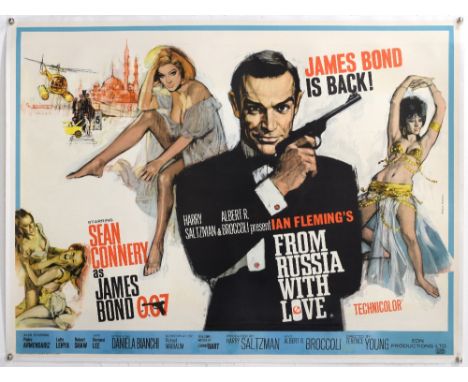 James Bond From Russia With Love (1963) British Quad film poster, Art by Renato Fratini, starring Sean Connery, United Artist