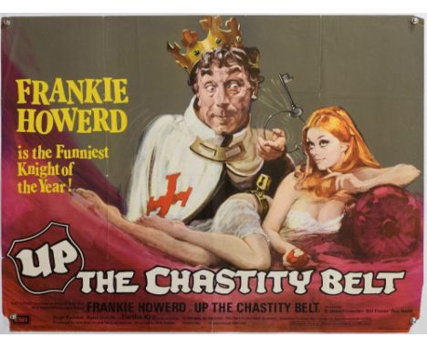 Up The Chastity Belt (1971) British Quad film poster, comedy starring Frankie Howerd, art by Arnaldo Putzu, folded, 30 x 40 i