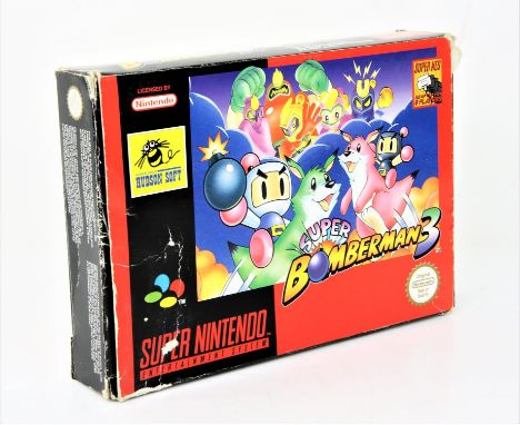 Super Bomberman 3 SNES - Boxed. This lot contains a complete in box edition of Super Bomberman 3 for the Super Nintendo Enter