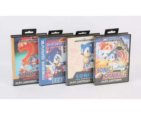 Sonic The Hedgehog 1, 2, 3 & Sonic Spinball- Sega Mega Drive. This lot contains four Sonic games originally released on the S