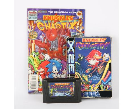 Knuckles' Chaotix Sega 32X - Boxed. This lot features one of the rarest Sega 32x titles complete in box with the original inl