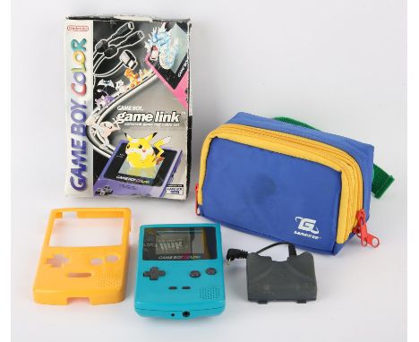 Nintendo Game Boy 'Color' & Pokémon Game Link Cable. This lot contains a fully tested and working Game Boy 'Color' in 'teal'.