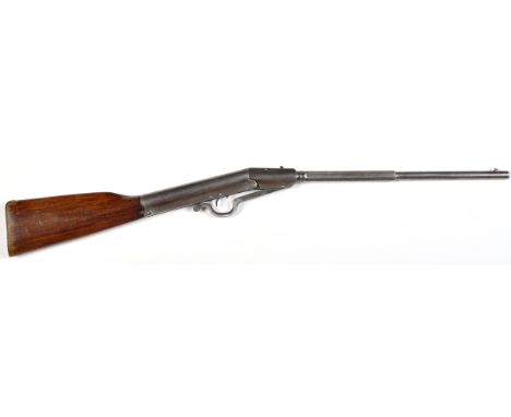 A Gem type, Garden air gun, with two stage round and octagonal 17 3/4in. 9mm. barrel, the top latch with groove sight thumb p