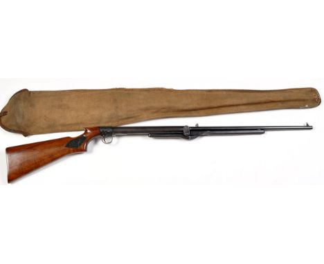 A BSA .22 cal. model no. 2, serial no. S37623 tap loading under lever compression, the walnut stock carved BSA within trellis