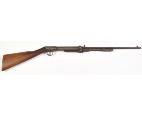 A BSA Improved Model D .177 cal. rifle, serial no. L610, with sliding magazine loading, under lever compression and walnut st