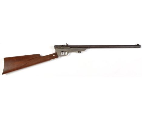 A Quackenbush .22cal. rifle, the 18in. barrel, hinged breech and Victorian proof marks with nickel plated mount and cut away 