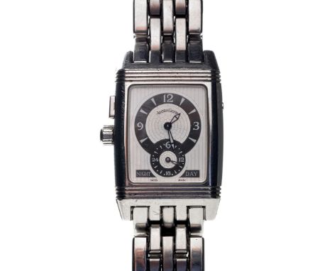 Jaeger LeCoultre: Reverso Gran Sport day/night gentleman's wristwatch, in steel case and strap, the movement signed 295.8.51 