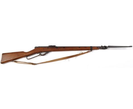 A rare Daisy Model 40 BB air gun, complete with dummy bayonet and canvas sling, first pattern 1916 with under lever action an