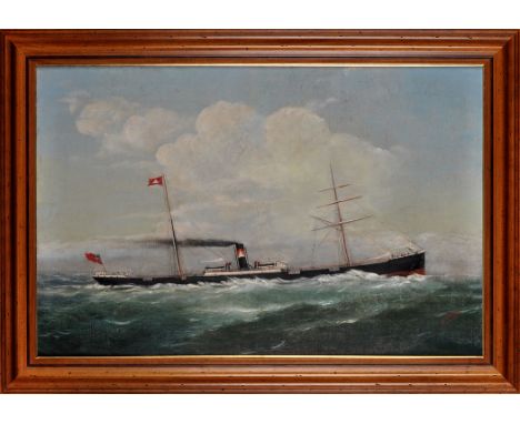 **** Dennisi
(19th Century Italian)
A PORTRAIT OF THE TRANSITIONAL-PERIOD STEAMSHIP SAINT BERNARD
signed
oil on canvas
67 x 1