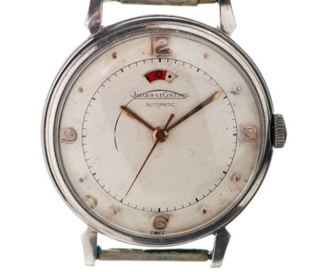 Jaeger LeCoultre: a mid 20th Century stainless steel "Powermatic" automatic gentleman's wristwatch, the dial with arabic quar