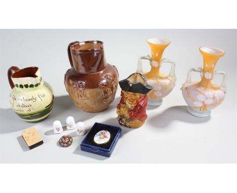 Quantity of ceramics, including a Royal Worcester porcelain plaque and an Aller Vale jug (qty)