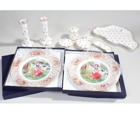 Royal Worcester Appleby fair porcelain plates, decorated at Fruit sellers, numbered 48 of 500 and 125 of 500, together with a