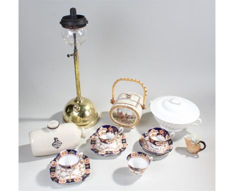 Four St. Michael's China triples (number 2586), along with a lamp and a quantity of ceramics (qty) 