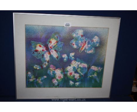 A Framed Lithograph "Butterflies" by Susan Sands.