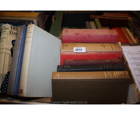 A box of books including Puppet on a Chain by Alistair Maclean, The Cultured Pearl by Macdonald Hull, etc.,