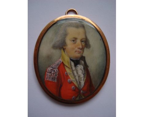 Late 18th century British School
Miniature portrait of an officer probably a member or relative of the Lambert family of Wood