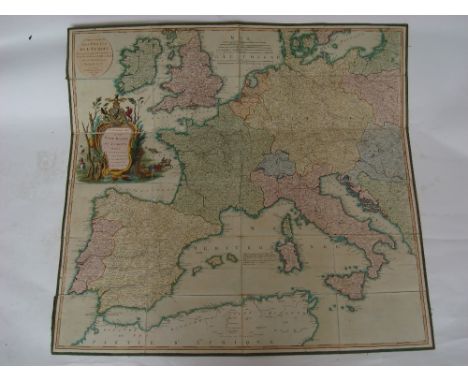 John Rocque.  A general map of the post roads of Europe, wherein all the post stages with their distances are particularly ex