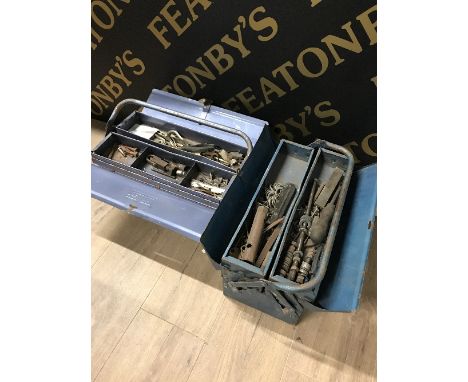 2 METAL TOOL BOXES & TOOLS