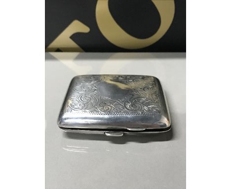 HALLMARKED SILVER CIGARETTE CASE - BIRMINGHAM 1917? - AS SEEN