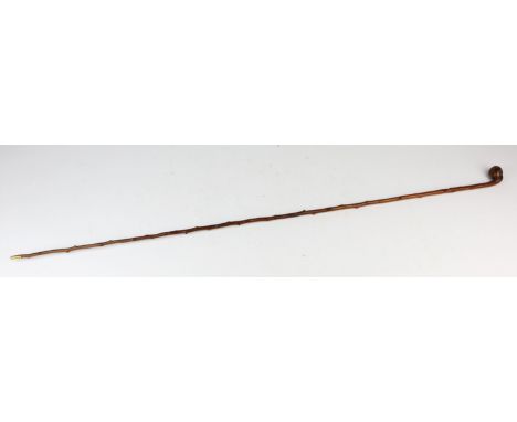A Victorian briar riding crop dagger stick, with brass ferrule, L 86cmNote: You must be over 18 to purchase this item. Collec