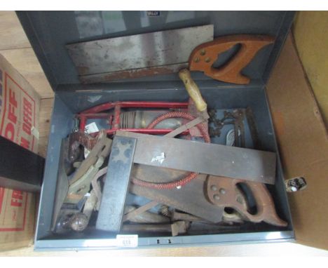 Metal tool box full of tools