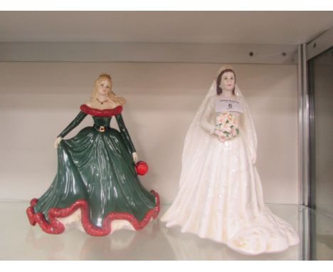 Royal Worcester figure Elizabeth II + coalport figure Christmas 2011