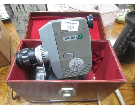 Cased electric eye Kopil zoom 8 movie camera