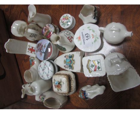 6 various patch boxes + quantity of crested ware