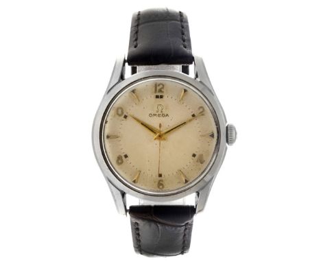 No Reserve - Omega Cal. 283 2640-8 - Men's watch - approx. 1952. Case: steel - strap: leather - manual winding - last service