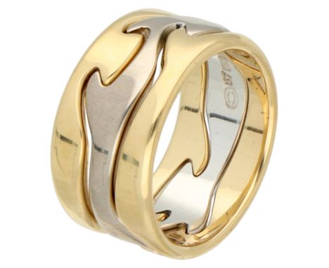 No Reserve - Georg Jensen 18K bicolor gold Fusion ring. Three rings that fit together like a puzzle. In good condition. Hallm