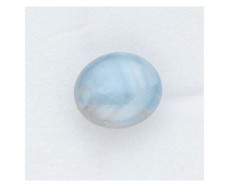 No Reserve - Certified natural unheated star sapphire of 5.74 ct. Cabochon cut light blue natural unheated star sapphire of a