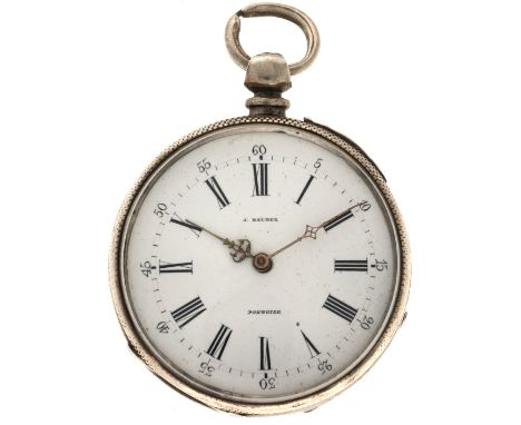 No Reserve - J. Baumer silver (800/1000) - Men's pocket watch - Paris, France. Case: silver (800/1000) - manual winding - con