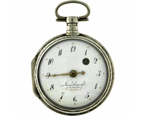 No Reserve - Lambrechts silver (925/1000) Verge Fusee - Men's pocketwatch - approx. 1850 Hasselt, The Netherlands. Case: silv